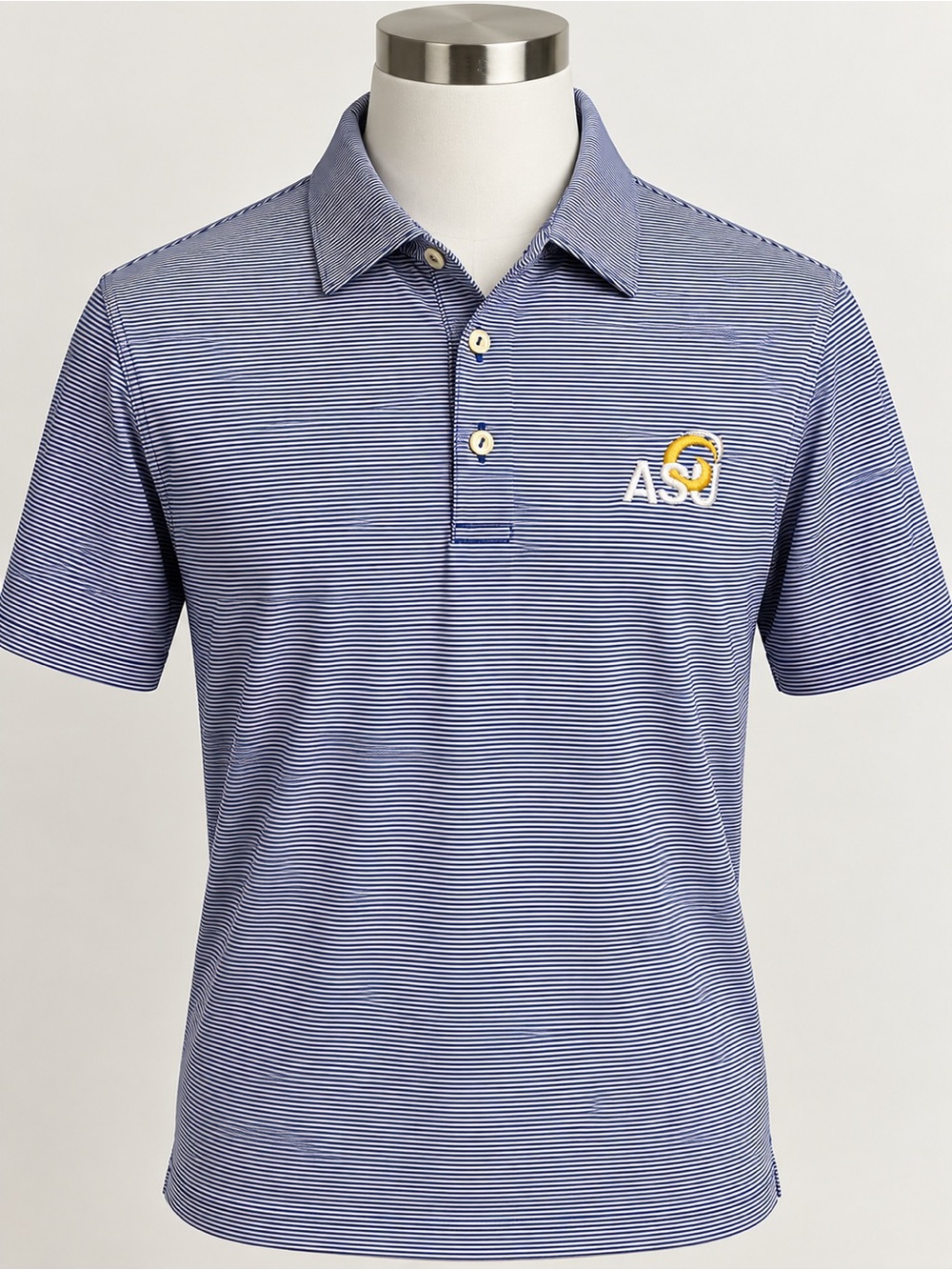 Peter Millar Albany State ASU Golden Rams Polo Men’s 3XL Blue Stripe NWT